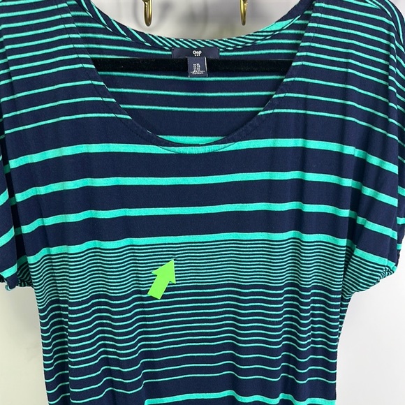 GAP Green and Navy Striped Midi Dress - Picture 5 of 6